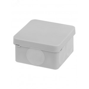 Распаячная коробка двухкомпонентная ОП 70х70х40 мм IP66 6 вх. серая инд. штрихкод TDM SQ1401-2511