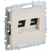 BRITE Розетка двойная RJ11+RJ45 кат.5E РК/Т12-БрКр бежевый BR-KT20-O-1-K10