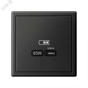 ARTGALLERY USB розетка тип-С 65Вт высокоскор.заряд. QC, PD, механизм, базальт GAL001427