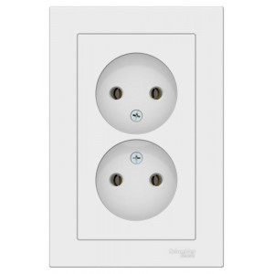 Розетка двойная AtlasDesign без заземл.16А в сборе лотос SE ATN001320