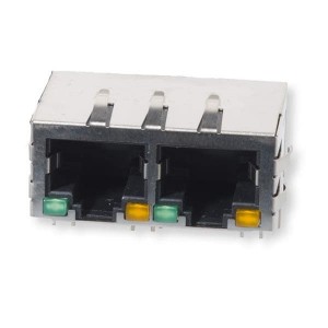HFJ12-E1G41ER-L11RL, Модульные соединители / соединители Ethernet 1G EXT TEMP TabDown 1x2 RJ45 G/G LED