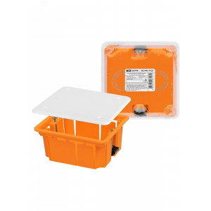 Распаячная коробка СП 92х92х45мм, крышка, пл. лапки, IP20, инд. штрихкод, SQ1403-1022