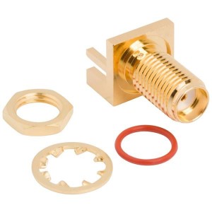 132289-14, РЧ соединители / Коаксиальные соединители SMA End Launch Jack .062 PCB 50ohm Bkhd