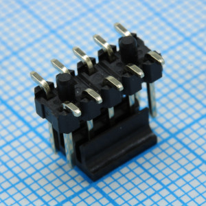 DS1022-06-2X5S81SR-B, Соединитель штыревой, вилка на плату двухрядная прямая, поверхностный монтаж 2х5 контактов шаг 2.54мм