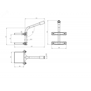 Кронштейн на опору SPP-AC4-0-350-060 с 2 хомутами 625*460*280, d 60 Б0047656