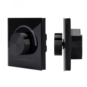 INTELLIGENT ARLIGHT Роторная панель DALI-133-ADDR-DIM-IN (BUS) 026490, Встраиваемая поворотная черная панель с выходом DALI. 1 адрес. Установка адреса управления выполняется переключателями на корпусе. Питание от шины DALI (4 мА).