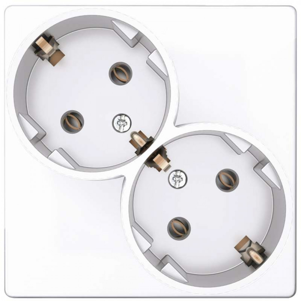 Изображение товара Розетка 2-м СП 24 16А IP20 Schuko Simon белая, скрытый монтаж