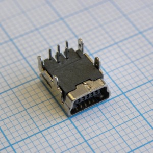 KLS1-229-5FA-B, Разъем mini USB, розетка угловая