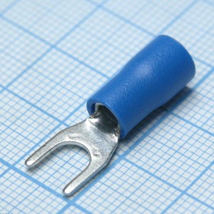 SV5.5-5  Blue, наконечник кабельный вилочный с изоляцией d=5.3мм, сеч. пров.4.0-6.0мм2