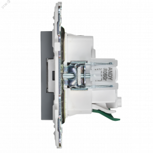 SKANDY Розетка с заземлением с защитными шторками 16А безвинтовое крепление SK-R06Gr серый IEK SK-R14-16-1-K03