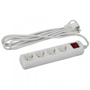 Удлинитель 4х3м с заземл. 16А IP20 U-4es-3m-3х1 ПВС 3х1 с выкл. Б0028381