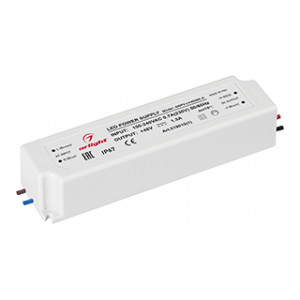Блок питания ARPV-LV48060-A (48V, 1.3A, 60W) 019010(1), Источник напряжения с гальванической развязкой для светодиодных изделий. Входное напряжение 100-240 VAC. Выходные параметры: 48 В, 1,25 А, 60 Вт. Встроенный PFC >0,5. Герметичный пластиковый корпус IP 67. Рабочая температура -30…+70C?. Габаритные размеры
