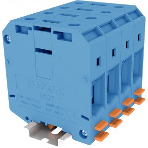 Проходная клемма 370902, Проходная клемма, тип фиксации провода: винтовой, номинальное сечение: 70 мм кв., 192A, 1000V, ширина: 20,4 мм, цвет: синий, тип монтажа: DIN35