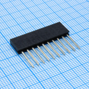 DS1023-30-1X10SF11-N-084, Разъем вилка на плату 1х10 контактов шаг 2.54мм