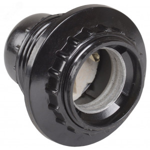 Патрон электрич. E27 Пкб27-04-К11 с кольцом карболит. черн. (инд. упак.) EPK11-04-02-K01