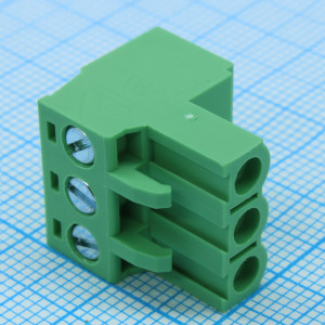 2EDGKF-5.0-03P-14-00A(H), Соединительный разъем винтовой 3 контакта шаг 5.0мм зеленый