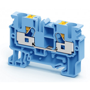 Проходная клемма CP6/10BU, Проходная клемма, тип фиксации провода: Push-in, номинальное сечение: 6 мм кв., 57A, 1000V, ширина: 6 мм, цвет: синий, тип монтажа: DIN35