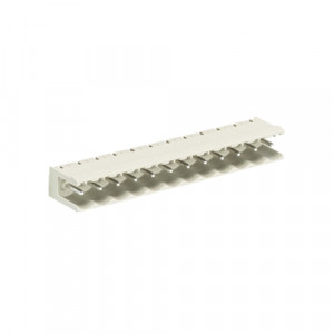 Вилочный разъем на плату 8113 S/12 W OB OF, Вилочный разъем, горизонтальный, на плату, шаг: 5.0 мм, 12 полюсов, фиксация на плате пайкой, исполнение: без маркировки, без боковых стенок, 400V, 12А, цвет: серый