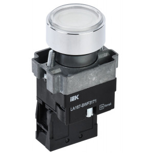 Кнопка LA167-BWF3171 d=22мм RC 1з с подсвет. белая BBT20-BWF3171-1-12-67-K01