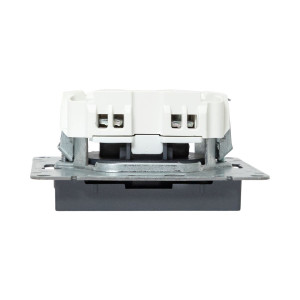 Механизм розетки, 16А, без заземления, со шторками, графит Эпика EKF UP1-SOG-101