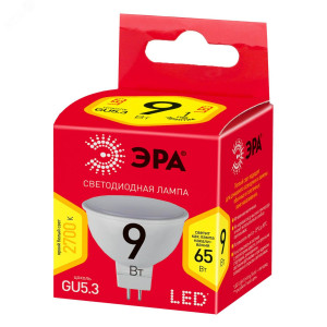 Лампа светодиодная RED LINE LED MR16-9W-827-GU5.3 R 9Вт софит тепл. бел. свет Б0054239