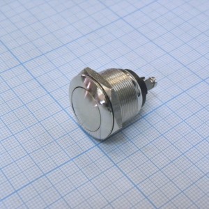 PBS-28B, кнопка антивандальная 2A 250VAC, 50000 Cycles, -25℃~+85℃
, IP66, M19*0.75mm OFF-(ON)