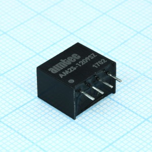 AM2S-1209SZ, DC/DC, 2Вт, вход 10.8…13.2В, выход 9В/0.222А, изоляция 1000В DC, КПД 85%, максимальная емкостная нагрузка не более 470мкФ, SIP4, 11.68x7.5x10.15мм, -40…85°C, пластик
