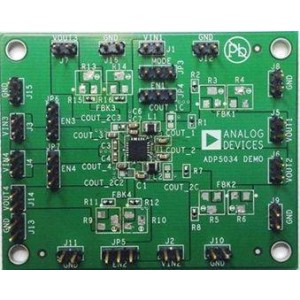 ADP5034RE-EVALZ, Средства разработки интегральных схем (ИС) управления питанием TSSOP ADJ Voltage Apps Board