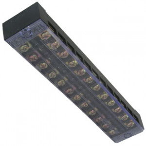 TB-2512, Клеммная колодка винтовая с крышкой 24 контакта (2х12) М4, AWG10, 6мм2, 25А 600В