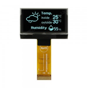 WEO012864AWAP3N00000, OLED 1.54" графический, 128х64, COG, белый,  интерф. 6800, 8080, SPI, I2C, контроллер SSD1309ZC, VDD 3В, -40 ... -80 С