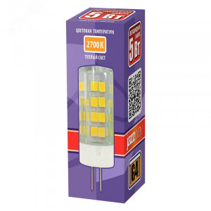 Лампа светодиодная PLED-G4 5Вт капсульная 2700К тепл. бел. G4 400лм 175-240В 5000940