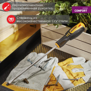 Отвертка шлицевая SL3х150мм, двухкомпонентная рукоятка 12-6422