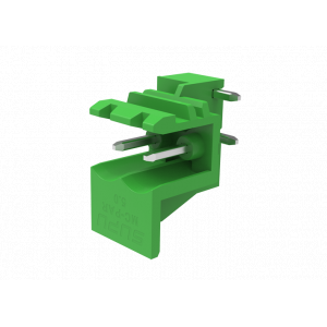 Вилочный разъем на плату MC-PAR5.0H02-0002, Вилочный разъем, горизонтальный, на плату, шаг: 5.0 мм, 2 полюса, фиксация на плате пайкой, исполнение: стандартное, 320V, 12A, цвет: зеленый