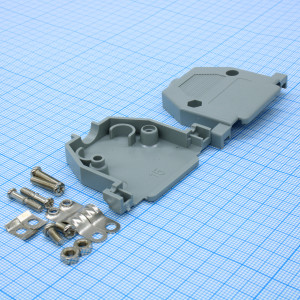 L-KLS1-DB-25P-S-G, Кожух для разъема D-Sub 25pin пластиковый серый