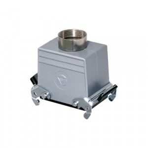 Крышка разъема HD GOT GK 32 M25 69 A0, Крышка разъема на кабель, типоразмер 32A, с уплотнителем, 1 кабельный ввод M25x1,5, IP54, с верхним расположением, с двумя защелками, материал корпуса: алюминиевый сплав