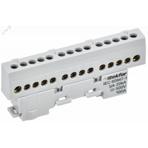 TEKFOR Шина L фаза изолированная на универсальном держателе 6х9-14-Ср IEK TF-NN10-14-KL-K03