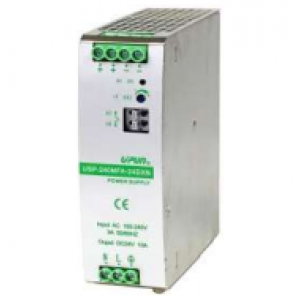 Источник питания USP-240MFA-48DXN, Источник питания, однофазный, 48 V DC/5 A, 240W, диапазон входных напряжений: 85 - 264 V AC; габариты (мм): 110x41x124, металлический корпус, монтаж: на DIN рейку