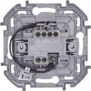 Переключатель 1-кл. Inspiria 10А IP20 250В 10AX с подсветкой / индикацией механизм бел. Leg 673660