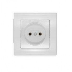 Розетка 1-м СП Бриллиант 16А IP20 без заземл. бел. 7947588