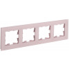 BRITE Рамка 4-мест. РУ-4-2-Бр стекло розовый матовый BR-M42-G-31-K14
