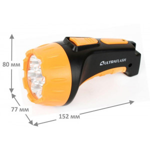 Фонарь аккумуляторный LED3807 7LED 2 режима аккум. SLA 220В пластик. черн./желт. (кор.) 9216