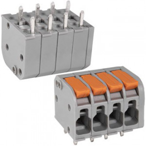 PCT-114D, Клеммник быстрозажимной 4-х контактный на плату, сечение 0.2-4 кв.мм