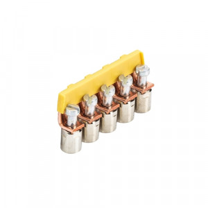 Соединительная перемычка IVB WK 6 - 5, Соединительная перемычка, 5 полюсов, изолированная, винтовая, для клемм: WK 6/U цвет: желтый