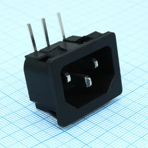 L-KLS1-AS-301-4, Разъем 220В вилка на блок, 3 контакта, крепление защелка, 10A
