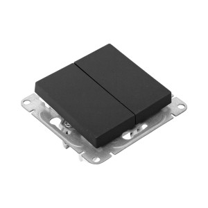 Механизм выключателя, двухклавишный, ч-рный Эпика EKF UP1-SWB-20