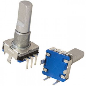 EC11E 30/15 20MM, Энкодер EC11 30 щелчков, 15 импульсов, металлический вал с лыской 20мм, горизонтальные выводы