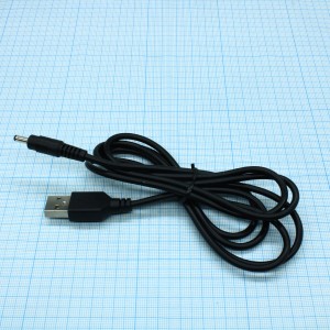 Шнур USB штекер - DC разъем, 1,4х3,4мм  DC штекер,1,5 метра,черный