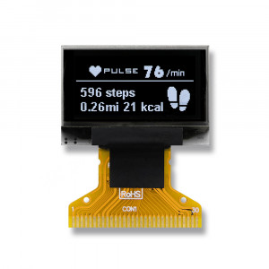 WEO012864AGWPP3N0Y000, Дисплей OLED 0.96" 128х64 COG, белый, интерфейс 6800, 8080, SPI, I2C, контроллер SSD1315, 1/64 Duty, -30 ...+80°С