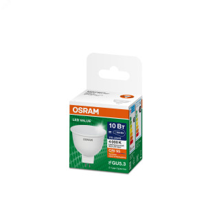 Лампа светодиодная LED 10 Вт GU5.3 4000К 800Лм спот 220 В (замена 75Вт) OSRAM 4058075582903