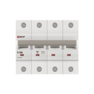 Автоматический выключатель 4P 100А (C) 15кА ВА 47-125 PROxima mcb47125-4-100C